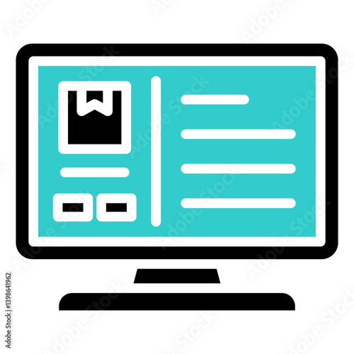 Product Description Icon Commerce Glyph Dual Tone Design Vector Concept