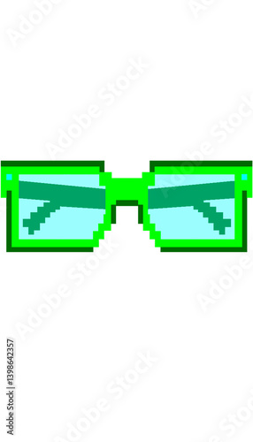 eight-bit green glasses