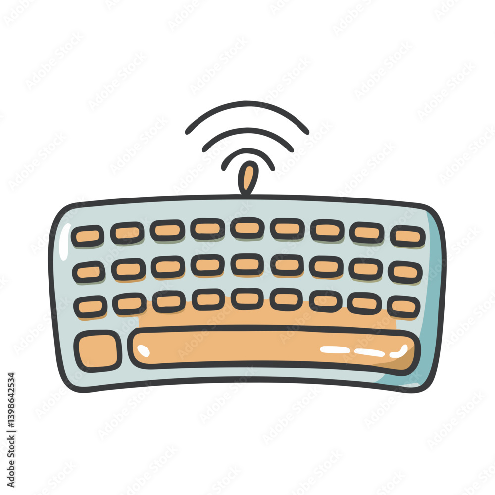 wireless keyboard icon, wireless keyboard vector illustration-simple illustration of wireless keyboard, perfect for wireless keyboard logos and icons