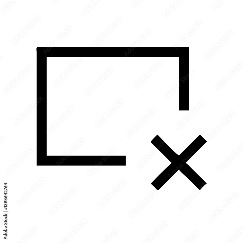 Fototapeta premium rectangle xmark vector flat icon