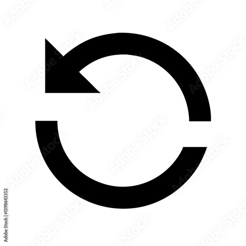 refresh glyph  vector flat icon