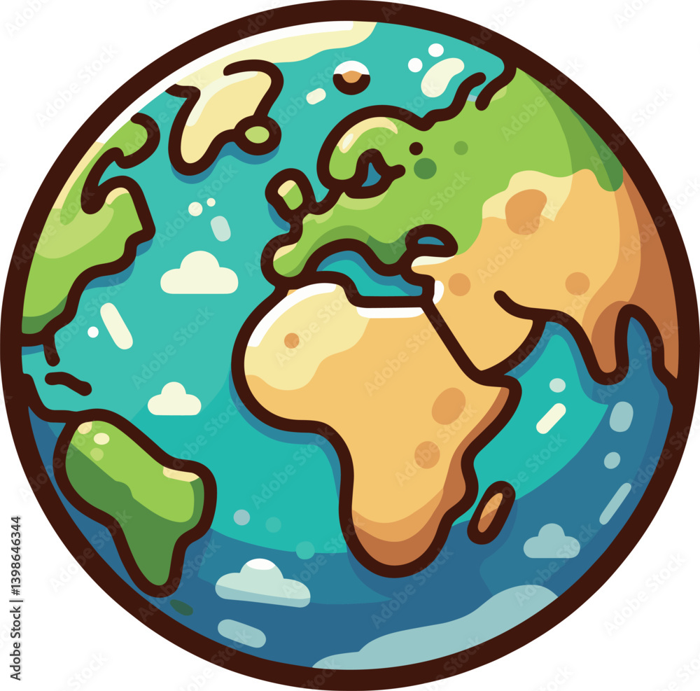 Fototapeta premium シンプルな地球のイラスト 