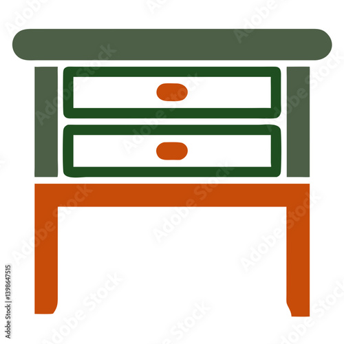 Colorful nightstand design with drawers  