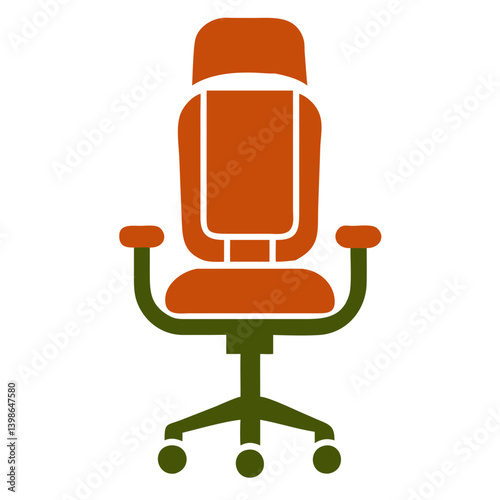 Stylish office chair in orange and green color  