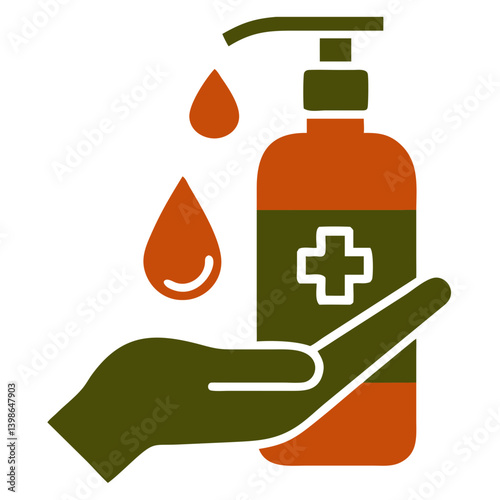 Hand Sanitizer Bottle Dispensing Liquid in a Hand  