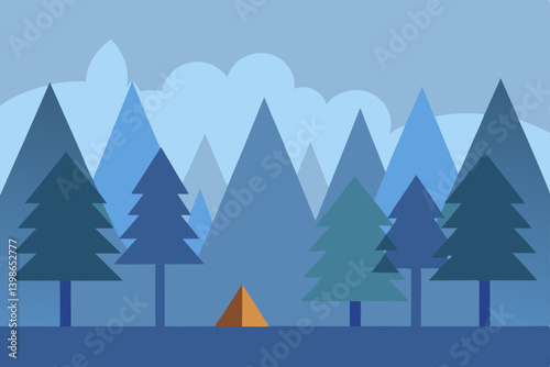 Wallpaper Mural vector illustration of a winter landscape Torontodigital.ca