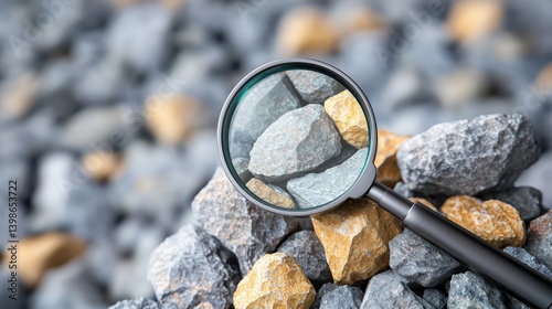 Wallpaper Mural Exploring rock types with a magnifying glass nature setting macro photography close-up view geological study Torontodigital.ca