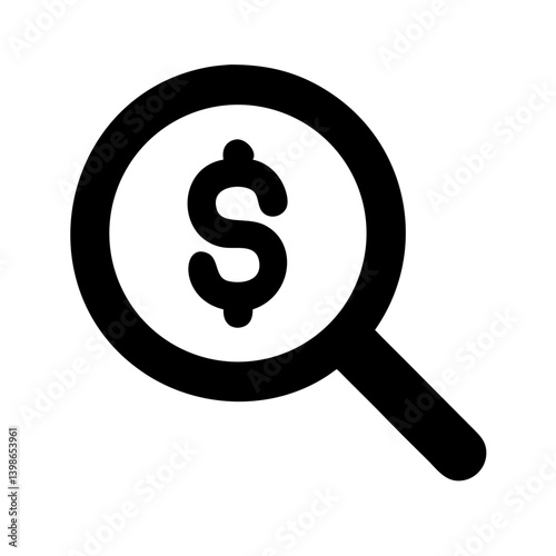 search dollar glyph  vector flat icon