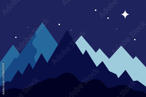 vector illustration of a night landscape