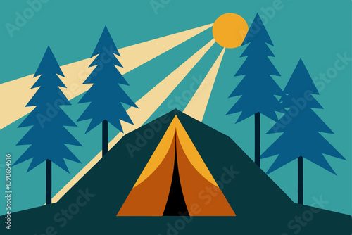 camping in the mountains
