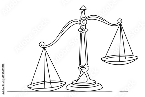 Justice scale minimalist line art