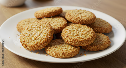 Delicious Gluten Free Coconut Flour Cookies on White Plate in Kitchen