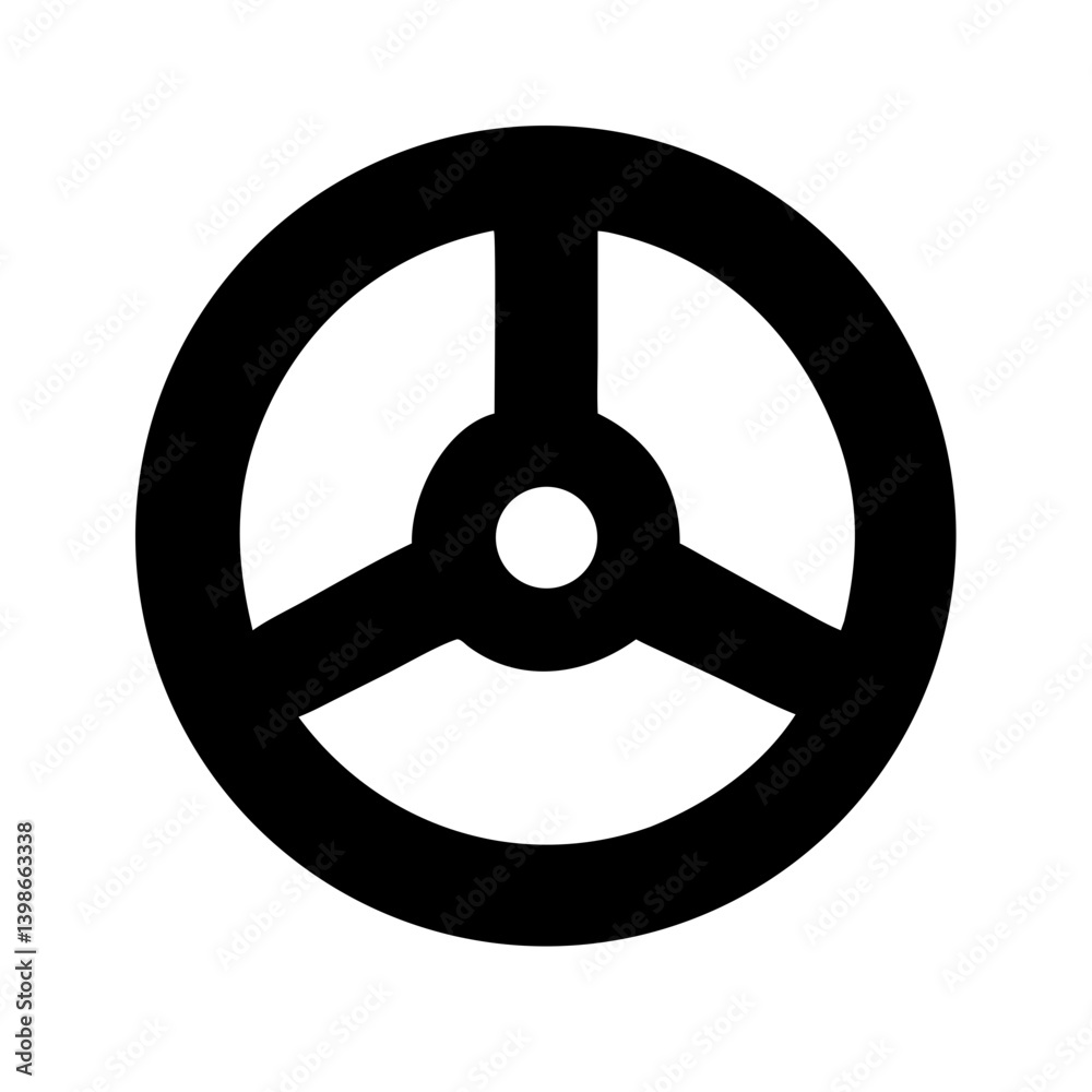 Fototapeta premium steering wheel glyph vector flat icon
