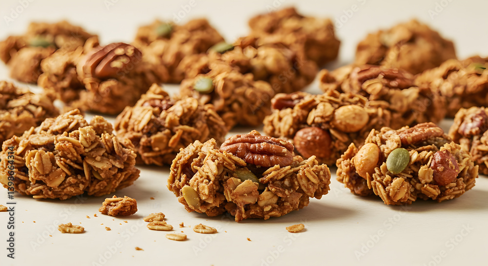 Delicious Gluten Free Chai Spiced Granola Clusters With Nuts Close Up Delicious Gluten Free Chai Spiced Granola Clusters With Nuts Close Up