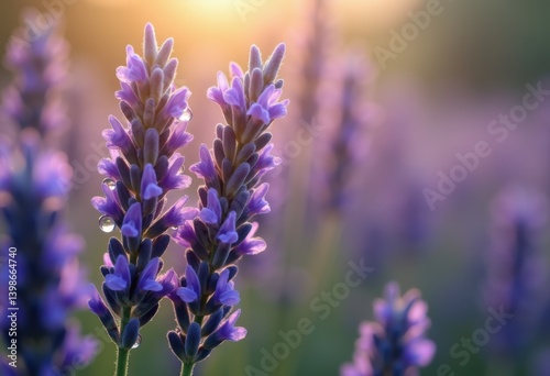 purple lavender sprigs dewdrops wooden background nature beauty aromatherapy relaxation freshness, herb, plant, bloom, petal, scent, violet, leaf, twig photo
