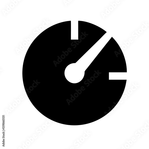 tachometer alt slow glyph  vector flat icon