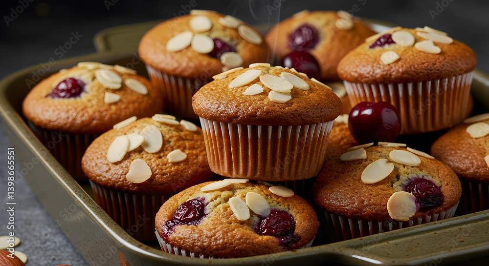 Delicious Gluten Free Cherry Almond Muffins with a Golden Crust Delicious Gluten Free Cherry Almond Muffins with a Golden Crust