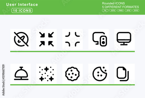Set of 5 rounded user interface icons, cloud, hail, icon, flat, vector, mixed, meatball, moon, rain, question, rainbow