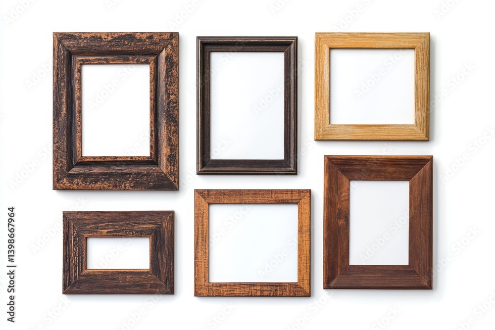 Frames collection on the wall isolated on white background Frames collection on the wall isolated on white background
