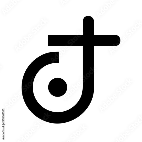 tik tok glyph  vector flat icon