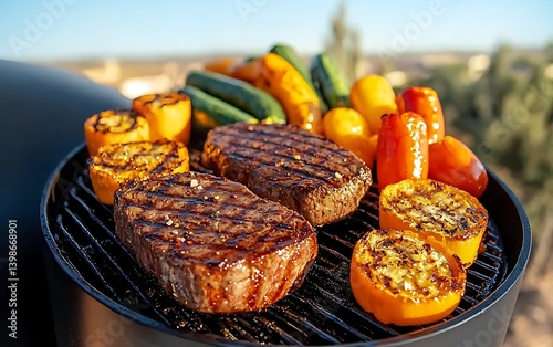 Grilled Steak & Veggies Outdoors photo