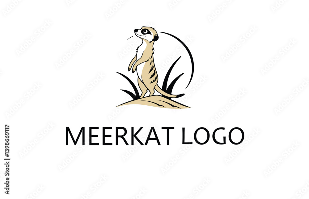 Obraz premium Edgy Meerkat Logo Vector with Urban Vibes | Use for Streetwear, Music Bands, and Creative Agencies Colorful Meerkat Logo Vector | Vibrant and Playful Design Great for Apps, Games, and Kids Media.
