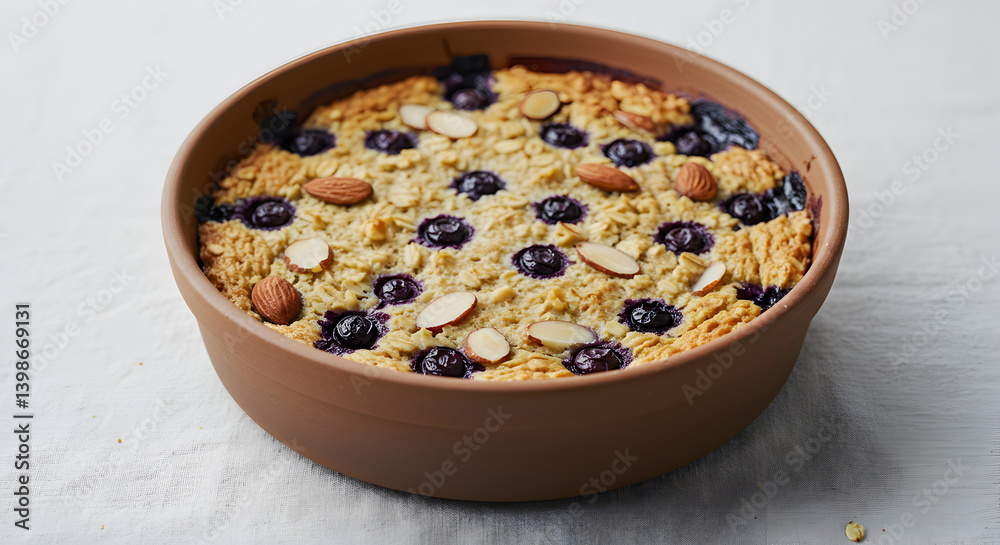 Gluten Free Oatmeal Bake With Fresh Blueberries And Toasted Almonds Gluten Free Oatmeal Bake With Fresh Blueberries And Toasted Almonds