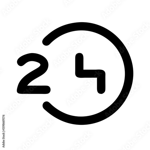 time twenty four glyph rotate right glyph  vector flat icon