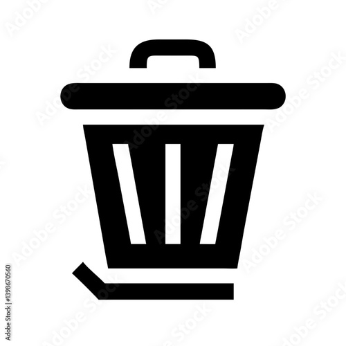 trash glyph  vector flat icon