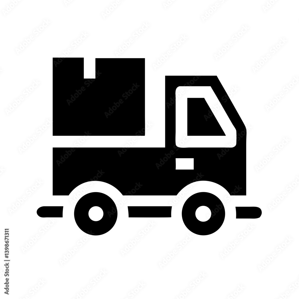 truck loading glyph vector flat icon truck loading glyph vector flat icon