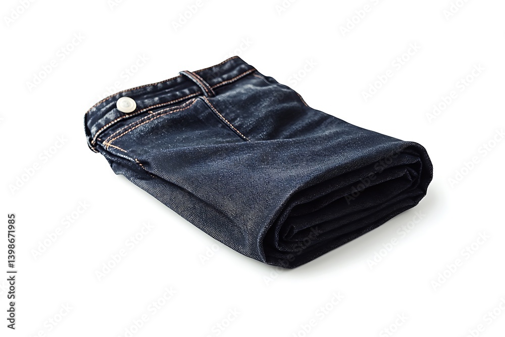 Dark Skinny Jeans with Rolled-Up Cuffs Isolated on White Dark Skinny Jeans with Rolled-Up Cuffs Isolated on White