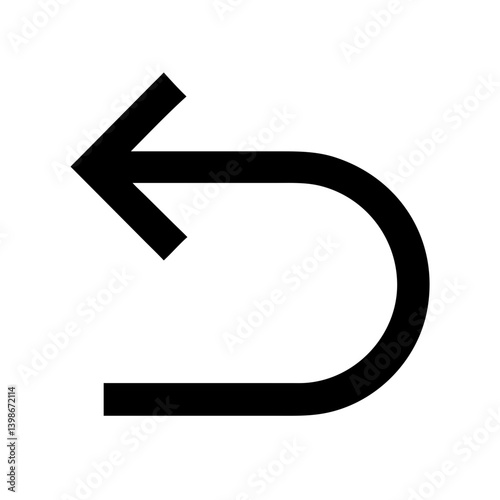 undo alt glyph  vector flat icon