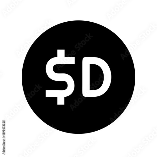 usd circle glyph  vector flat icon