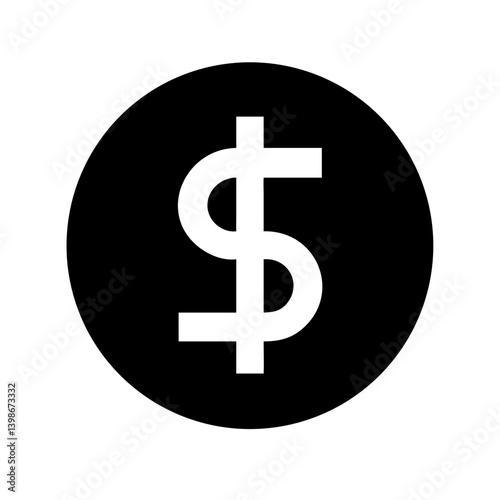 usd circle glyph  vector flat icon