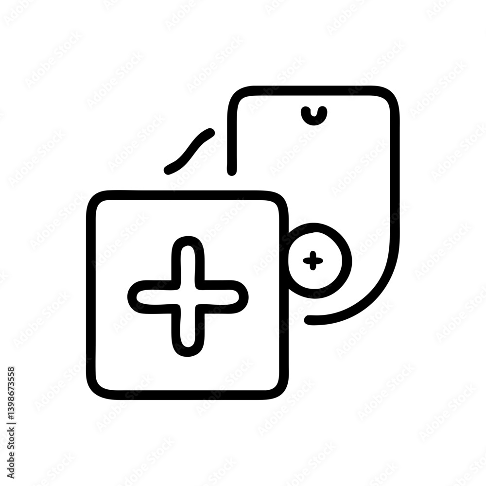 Fototapeta premium user add vector flat icon