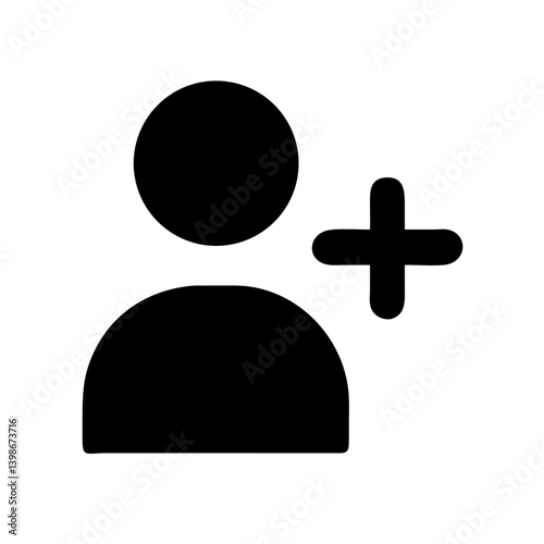 user add glyph  vector flat icon