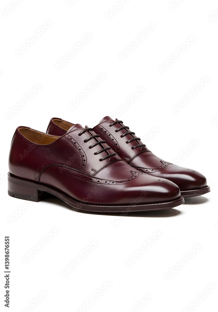 Elegant Burgundy Leather Brogue Oxford Shoes for Men Elegant Burgundy Leather Brogue Oxford Shoes for Men