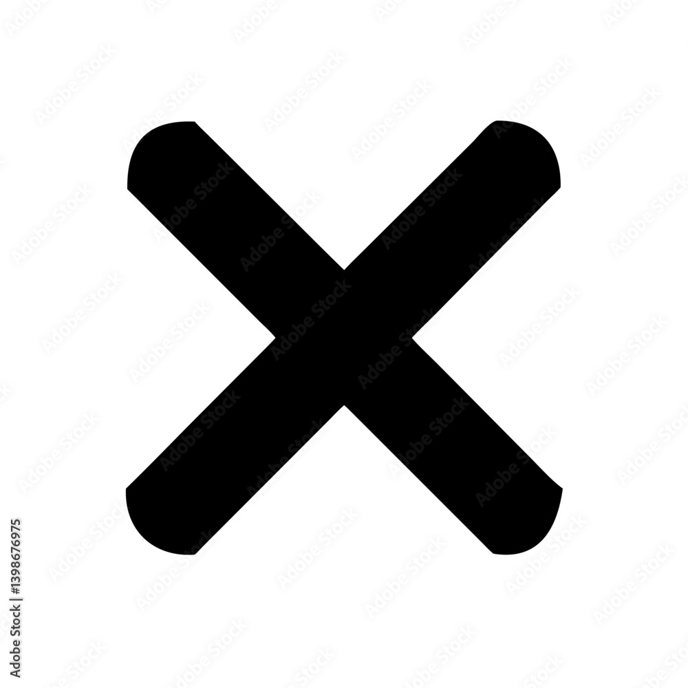 Obraz premium x vector flat icon