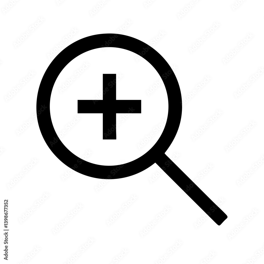 zoom in glyph vector flat icon zoom in glyph vector flat icon