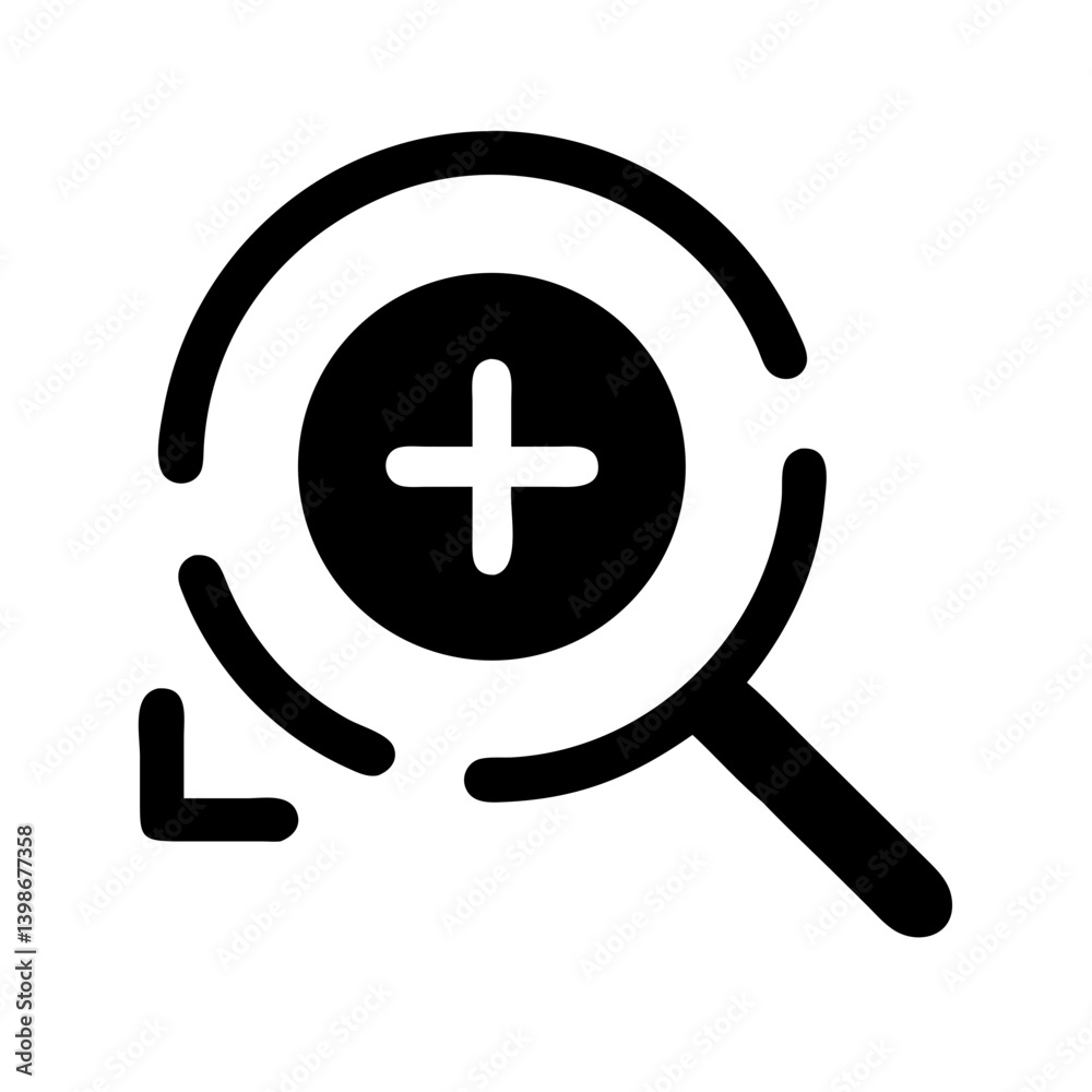 Fototapeta premium zoom in glyph vector flat icon