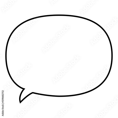Text message balloon template, Outlines blank chat bubble, Suitable for design element of communication label, Information chat bubble