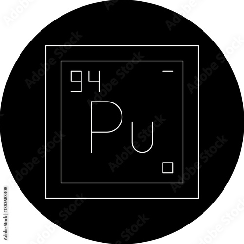 Plutonium single vector illustration icon
