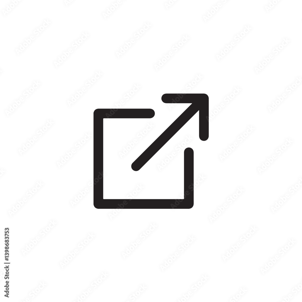 External link arrow icon in black outline Vector External link arrow icon in black outline Vector