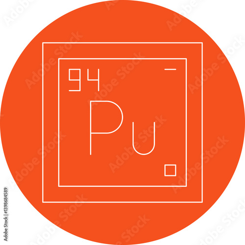 Plutonium single vector illustration icon