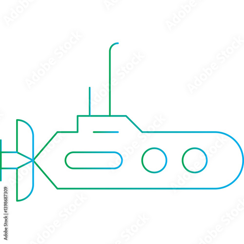 Submarine single vector illustration icon