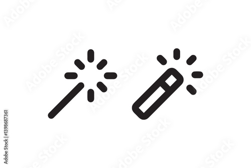 Magic wand tool icons for design editing Vector