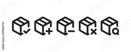 Logistics package icons for inventory management Vector