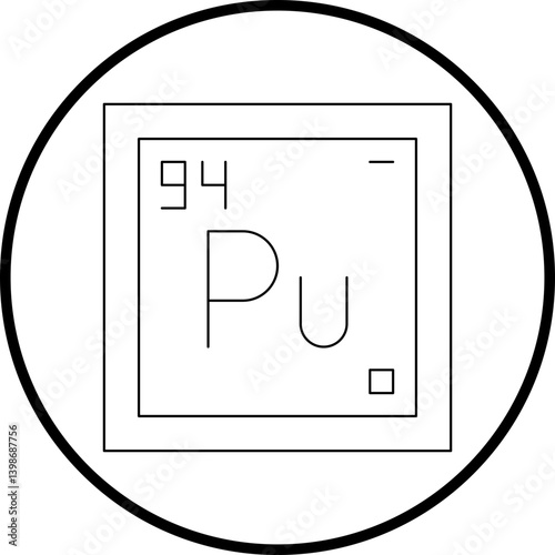 Plutonium single vector illustration icon