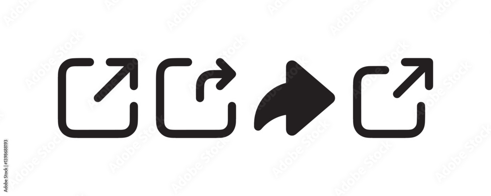 Share and external link icon set Vector