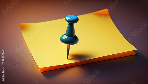 Tapety artystyczne yellow sticky note with push pin